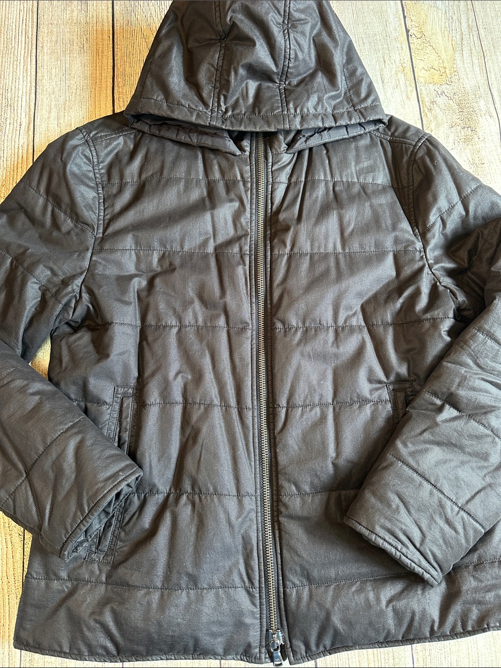 John Varvatos USA Hooded Quilted Puffer Jacket Black L